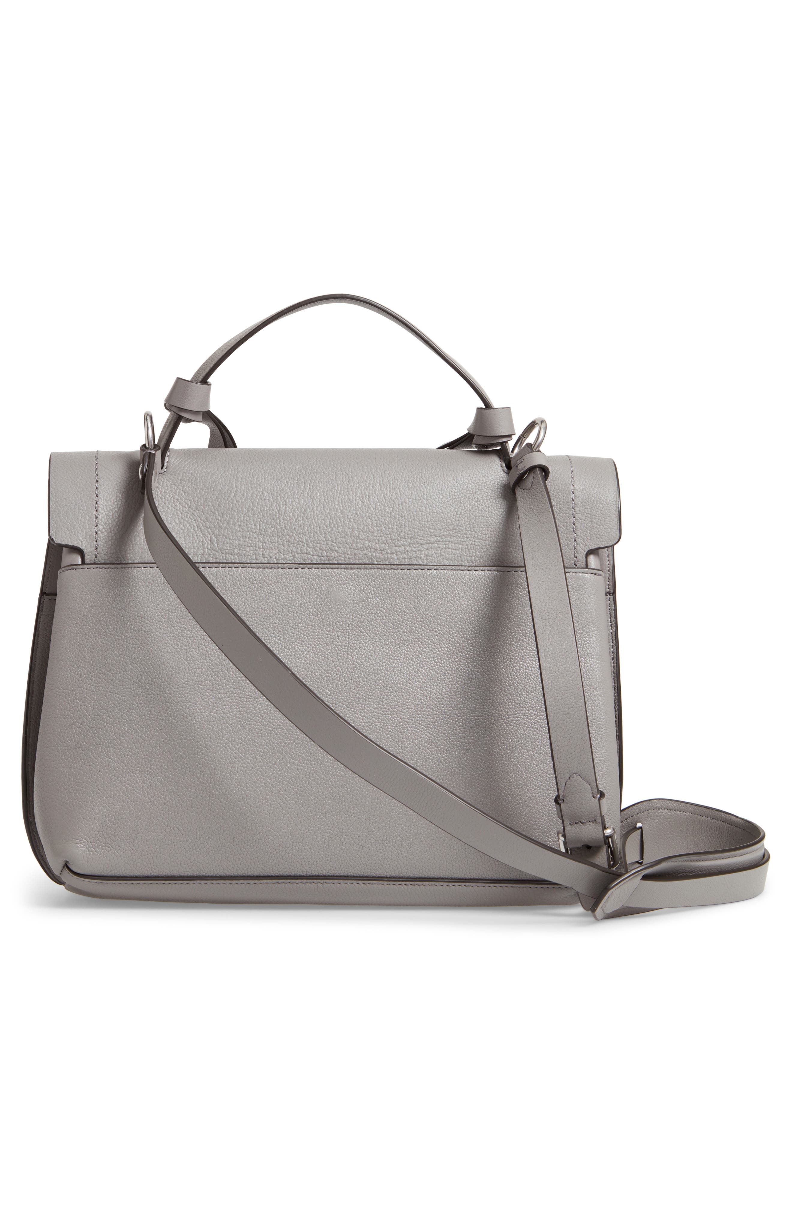 Stella Leather Satchel, Alternate, color, GREY
