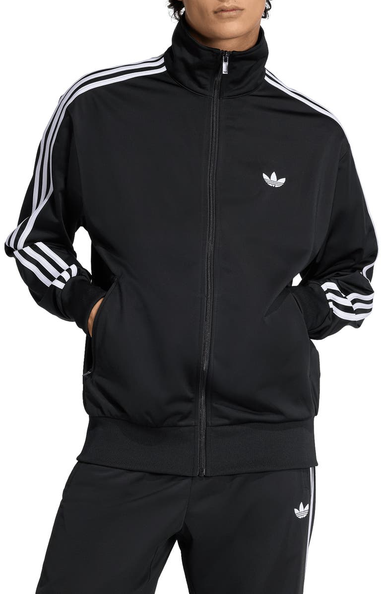 adidas Firebird Recycled Polyester Track Jacket, Main, color, Black