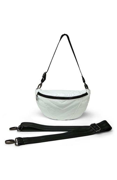 Think Royln Little Runaway Shoulder Bag In White Patent
