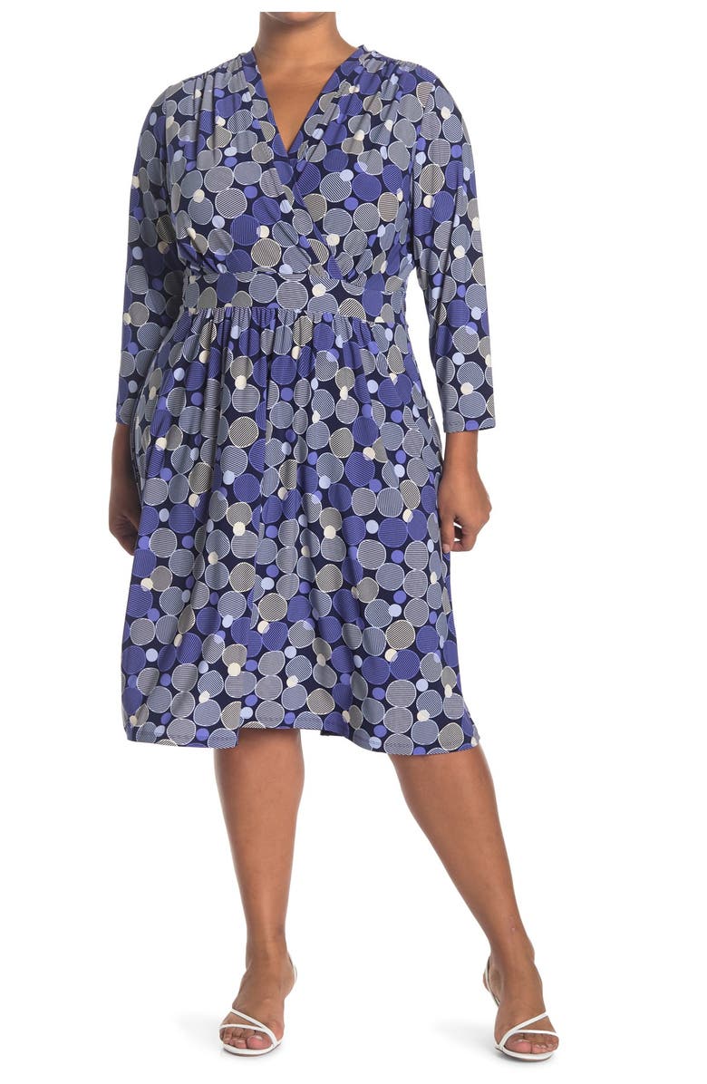 Anne Klein Malibu Bluffs V-Neck Dress, Main, color,