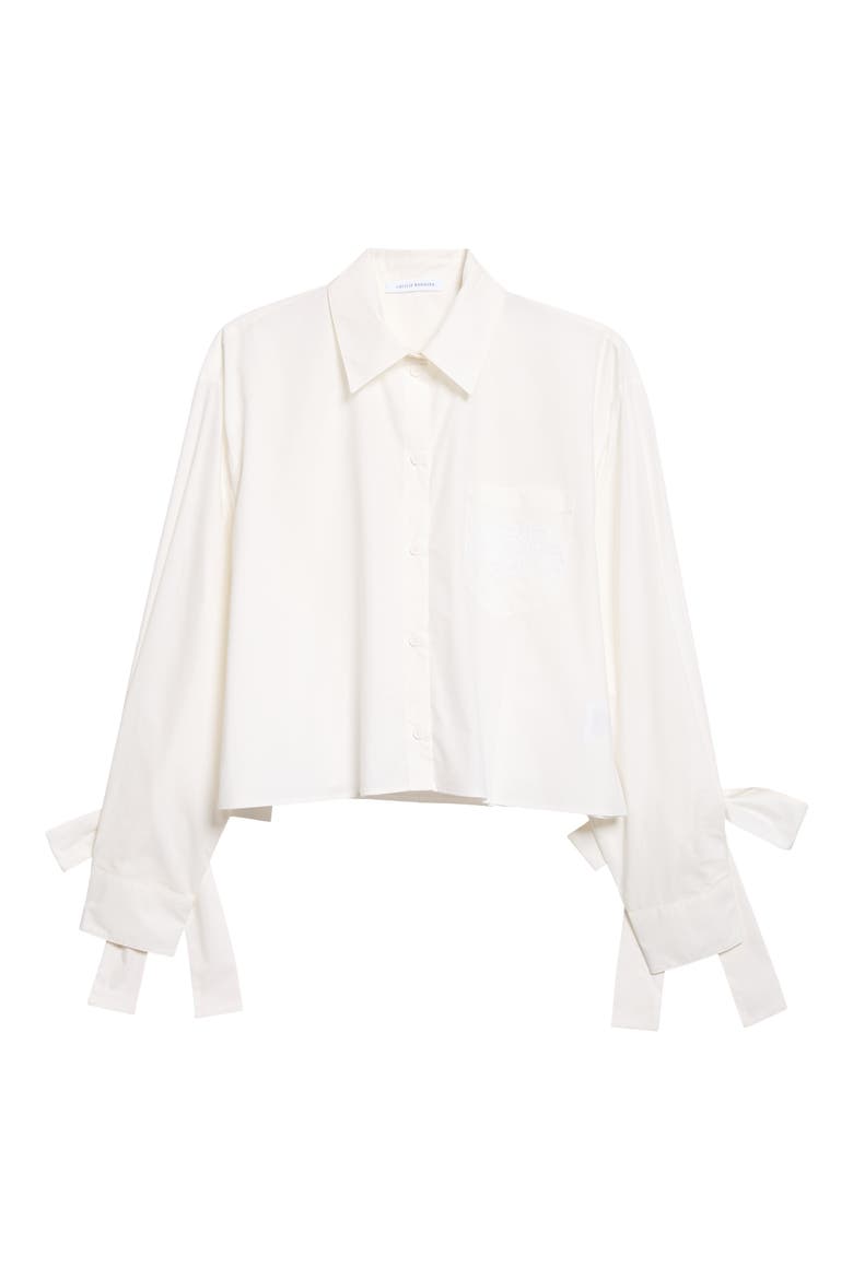 Frina Tie Cuff Cotton Shirt, Main, color, VINTAGE IVORY