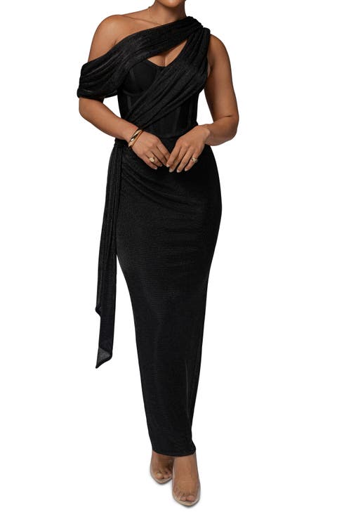 CELESTINA DRAPED MAXI DRESS