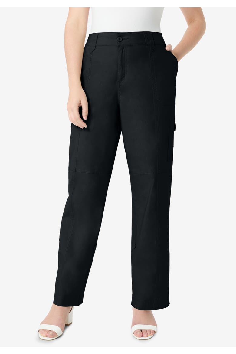 Plus Size Convertible Cargo Pants, Alternate, color, BLACK