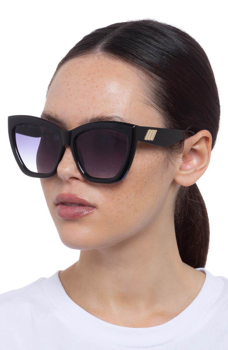 Le Specs Vamos 57mm Cat Eye Sunglasses, Alternate, color, Black