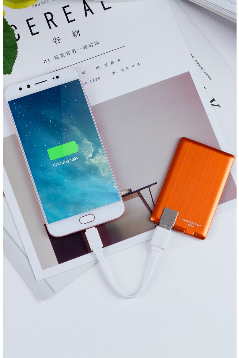 PowerCard Ultra Slim Universal Phone Power Bank, Alternate, color, ORANGE
