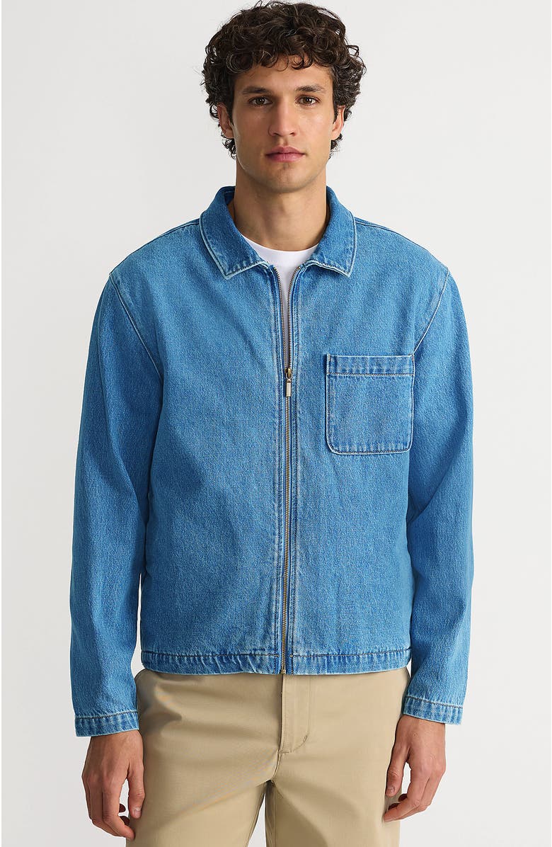 Lands' End Lightweight Full Zip Jacket, Main, color, Stone Wash