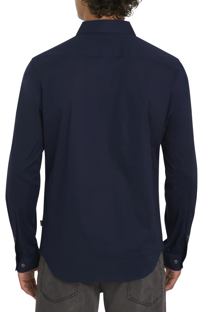 DKNY SPORTSWEAR Johnson Stretch Cotton Button-Up Shirt, Alternate, color, Navy