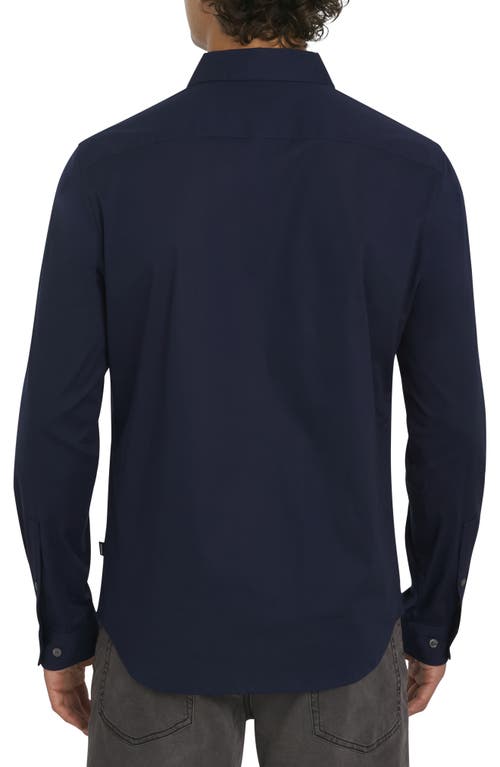 Dkny Sportswear Johnson Stretch Cotton Button-up Shirt In Black