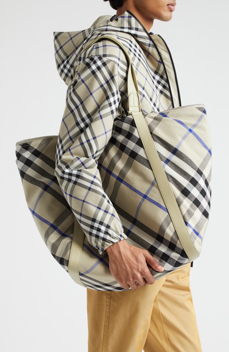 Burberry Festival Jacquard Check Canvas Tote, Alternate, color,