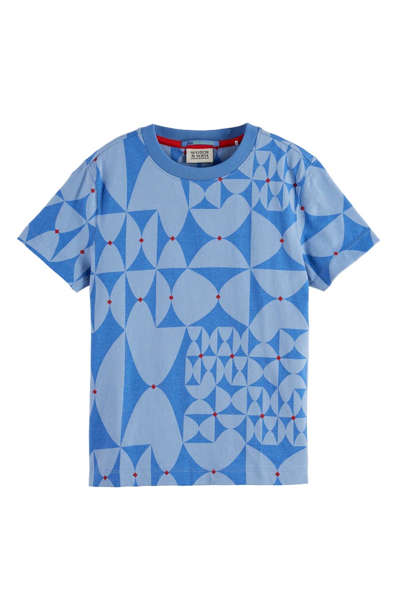 Scotch & Soda Kids' Geo Print Cotton T-Shirt, Main, color, 