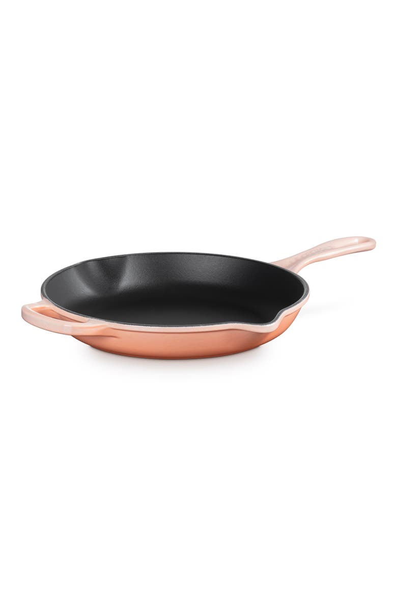 Signature Handle Enamel 11 3/4 Inch Cast Iron Skillet, Main, color, PECHE