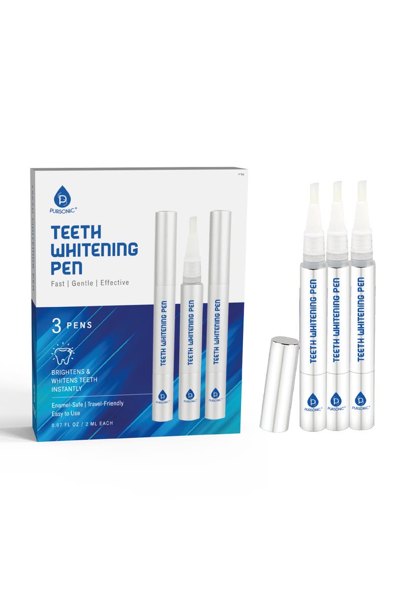 PURSONIC Teeth Whitening Pen | Brightens & Whitens Teeth Instantly, 3-Pack, Enamel Safe, No Sensitivity, Main, color, White