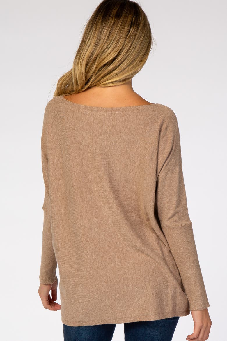Soft Knit Boatneck Dolman Sleeve Sweater, Alternate, color, Mocha