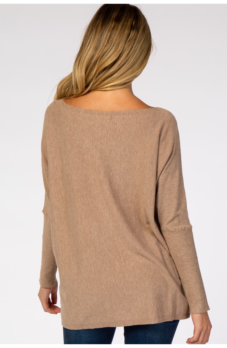 PinkBlush Soft Knit Boatneck Dolman Sleeve Sweater, Alternate, color, Mocha