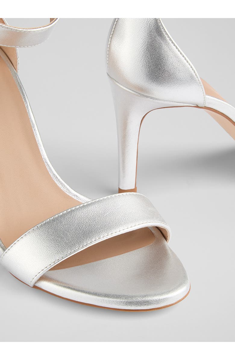 LK Bennett Ivy Ankle Strap Sandal, Alternate, color, Silver