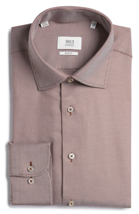 Royal Twill Slim Fit Solid Non-Iron Cotton Dress Shirt