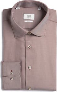 1863 by Eterna Royal Twill Slim Fit Solid Non-Iron Cotton Dress Shirt