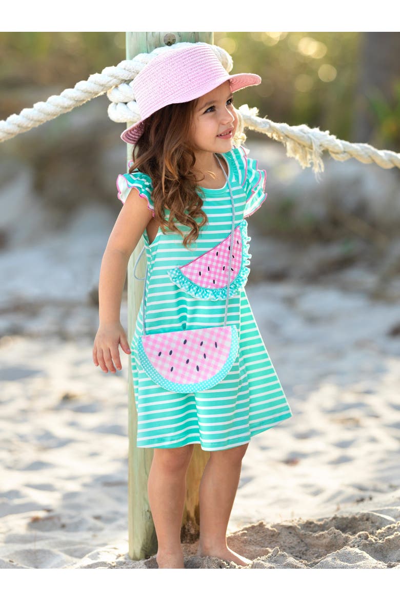 Girls Couture Cutie Watermelon Dress and Purse Set, Alternate, color, Green