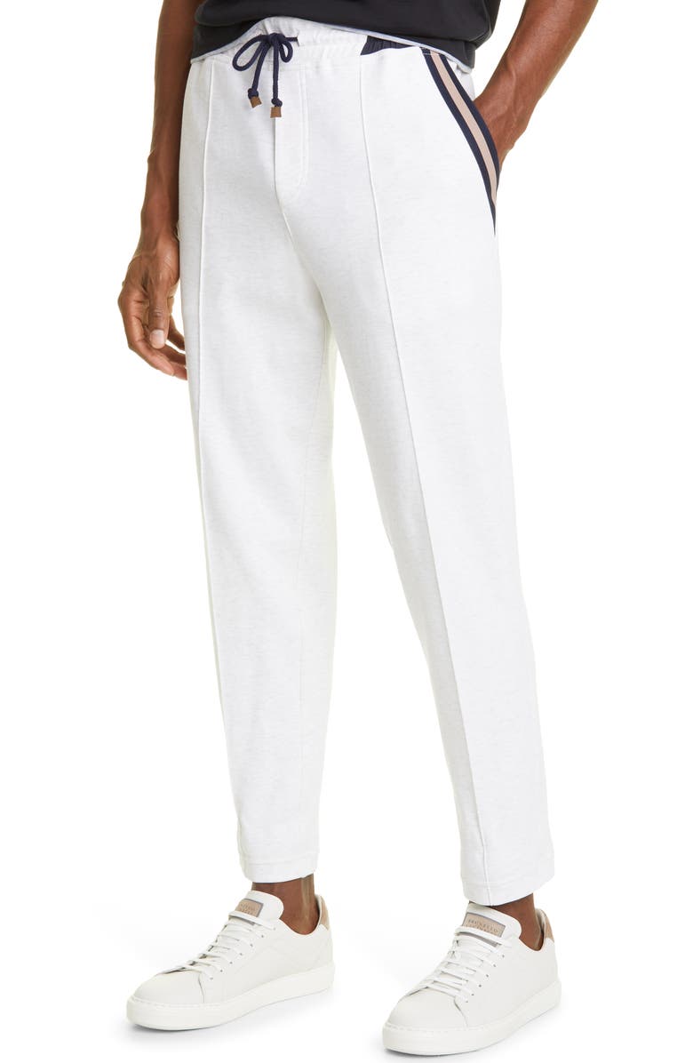 Brunello Cucinelli Cotton Blend Jersey Pants, Alternate, color, 