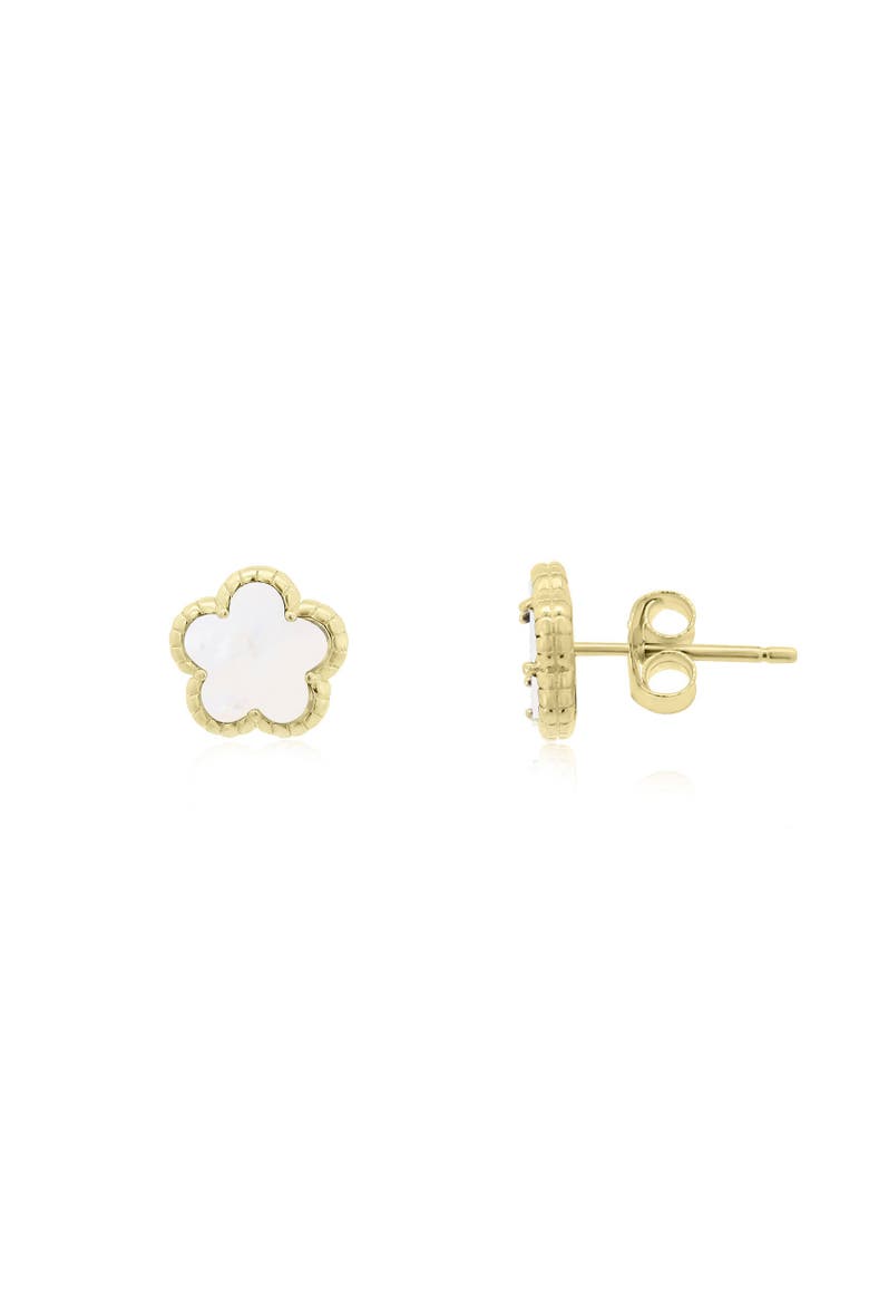 Mother of Pearl Spring Flower Stud Earrings, Main, color, Mother of Pearl