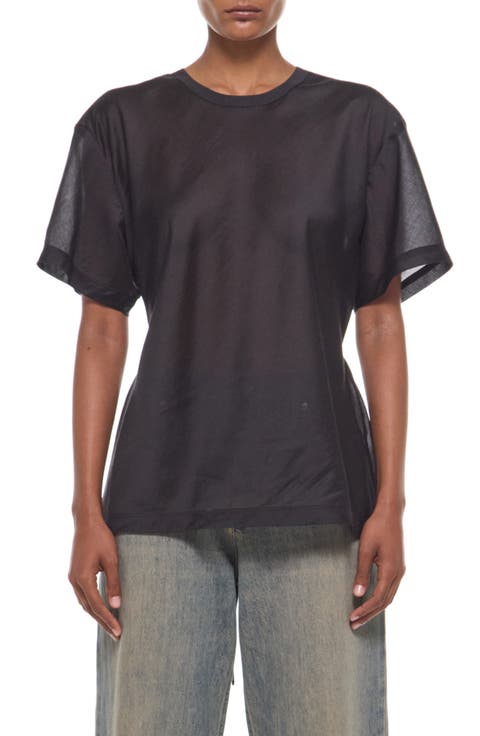 Sheer Tie Waist T-Shirt