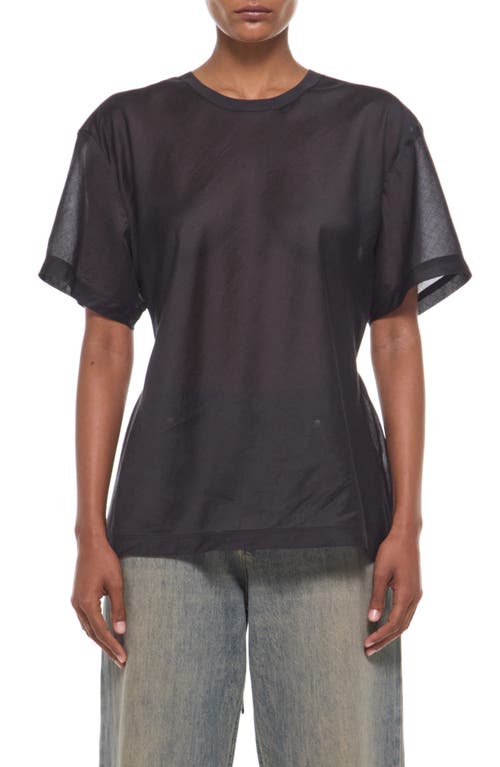Helmut Lang Sheer Tie Waist T-shirt In Black