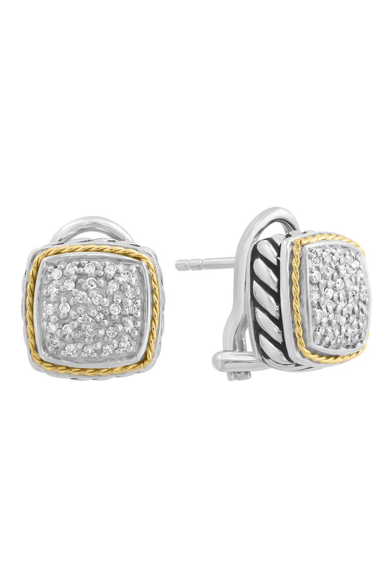 Two-Tone Diamond Stud Earrings, Main, color, TWO TONE