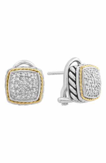 Two-Tone Diamond Stud Earrings