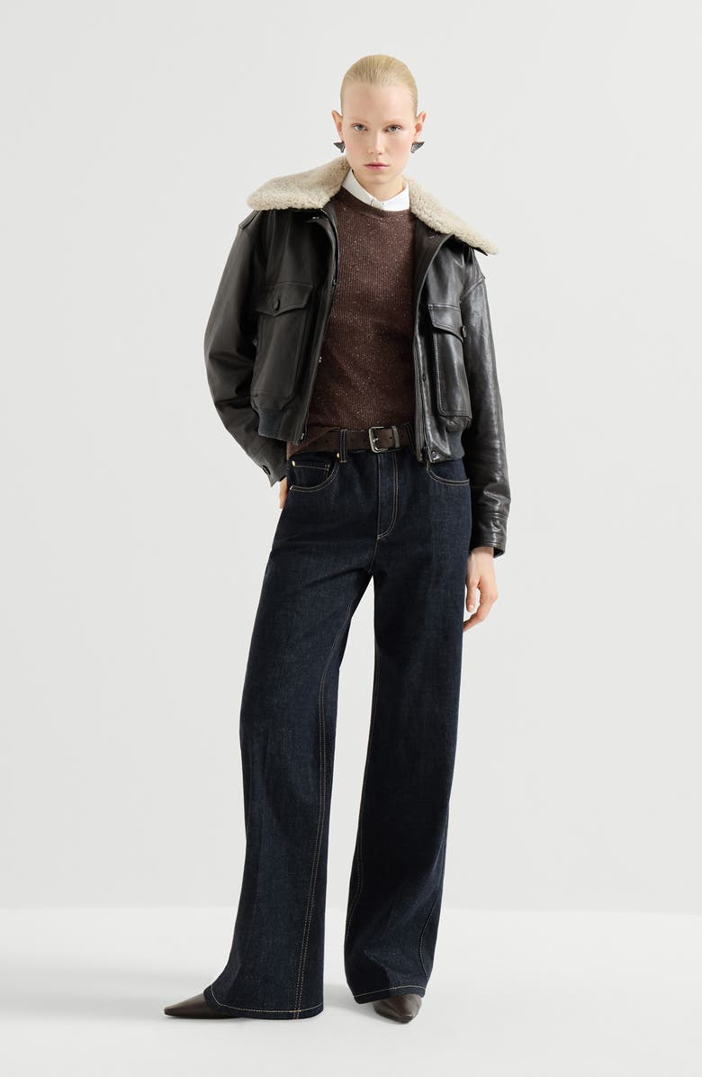 Brunello Cucinelli Sparkling cashmere lightweight sweater, Alternate, color, Cocoa