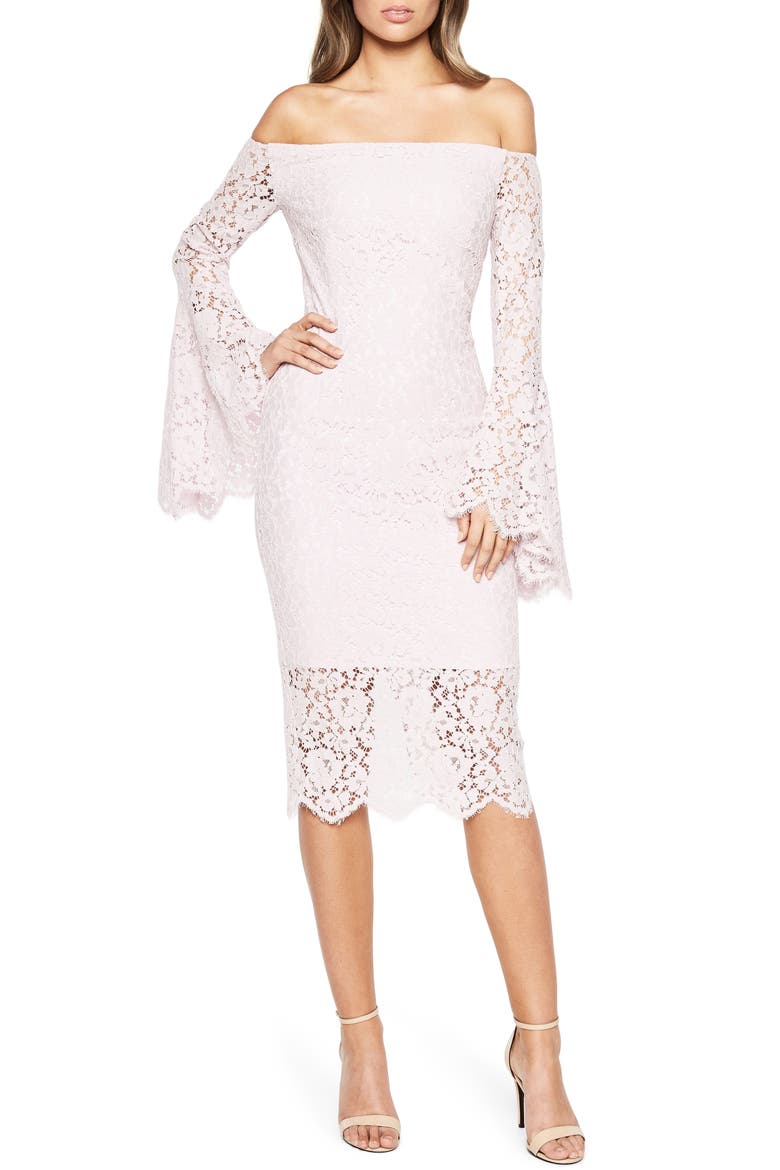 Solange Corded Lace Sheath Dress, Alternate, color, LILAC MIST