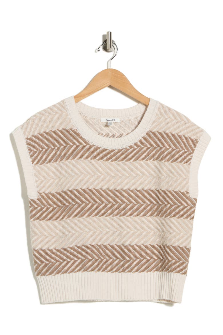 Mary Anne Stripe Sweater Vest, Alternate, color, BEIGE/ MULTI