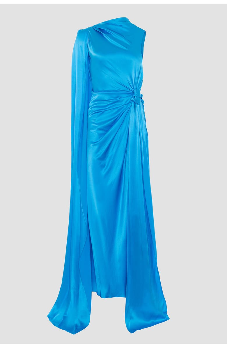 Roksanda Orien Silk Floor Length Dress, Alternate, color, Agua