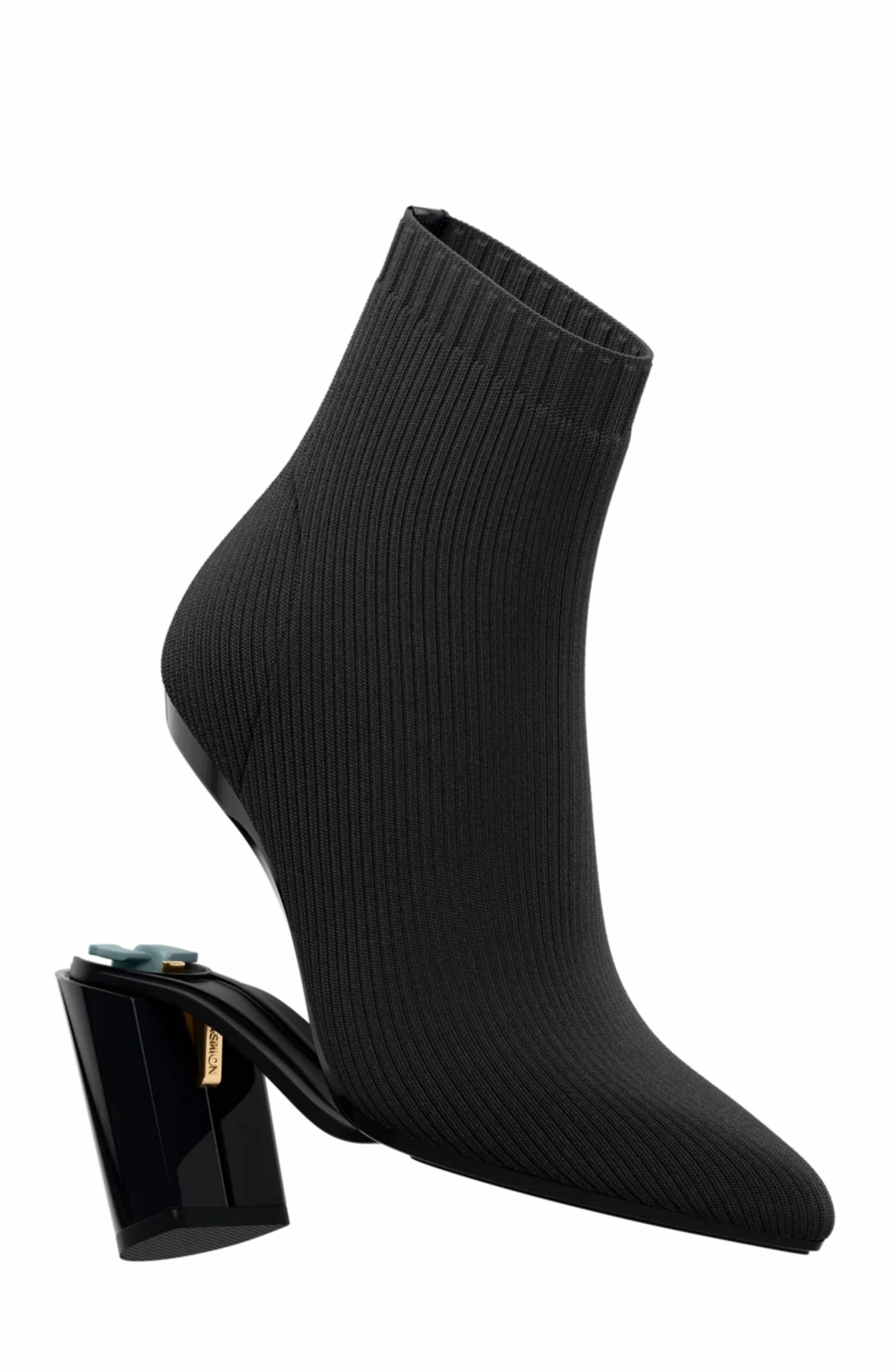 Pashion Footwear The Bootie 4" Block Heel, Alternate, color, Coal Knit