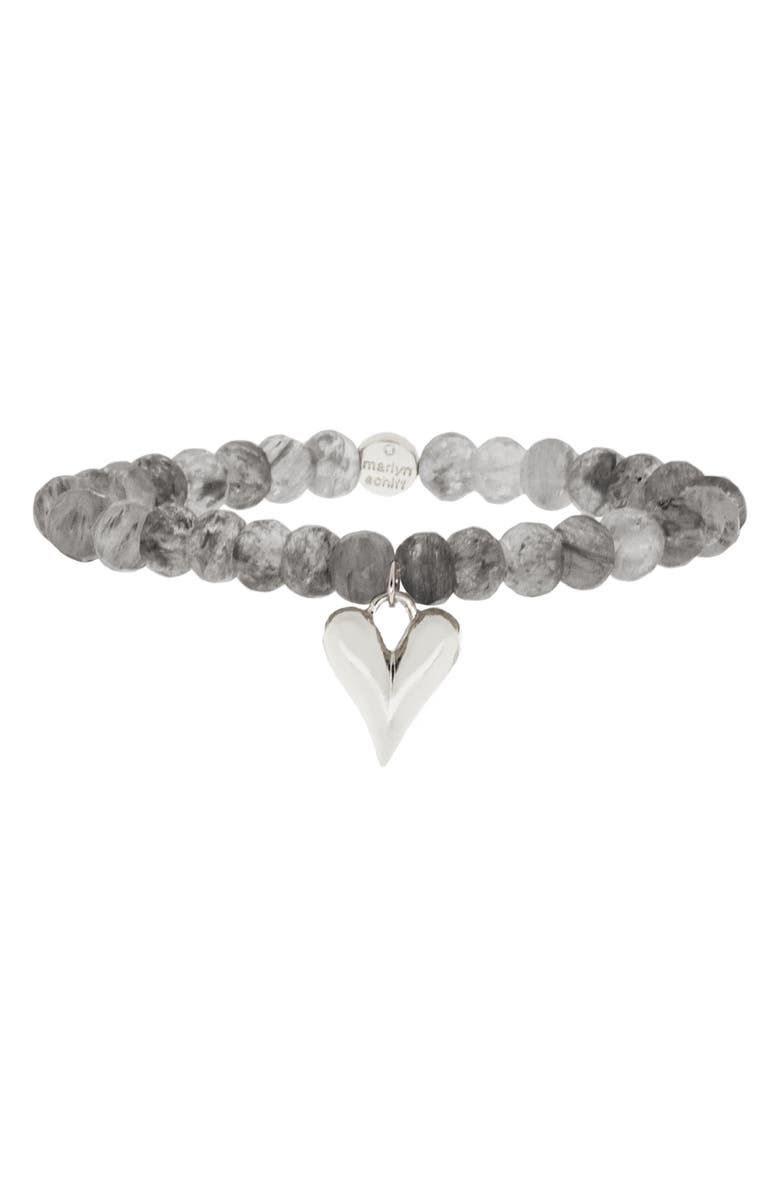 MARLYN SCHIFF Talia Beaded Bracelet, Main, color, Silver/ Labradorite