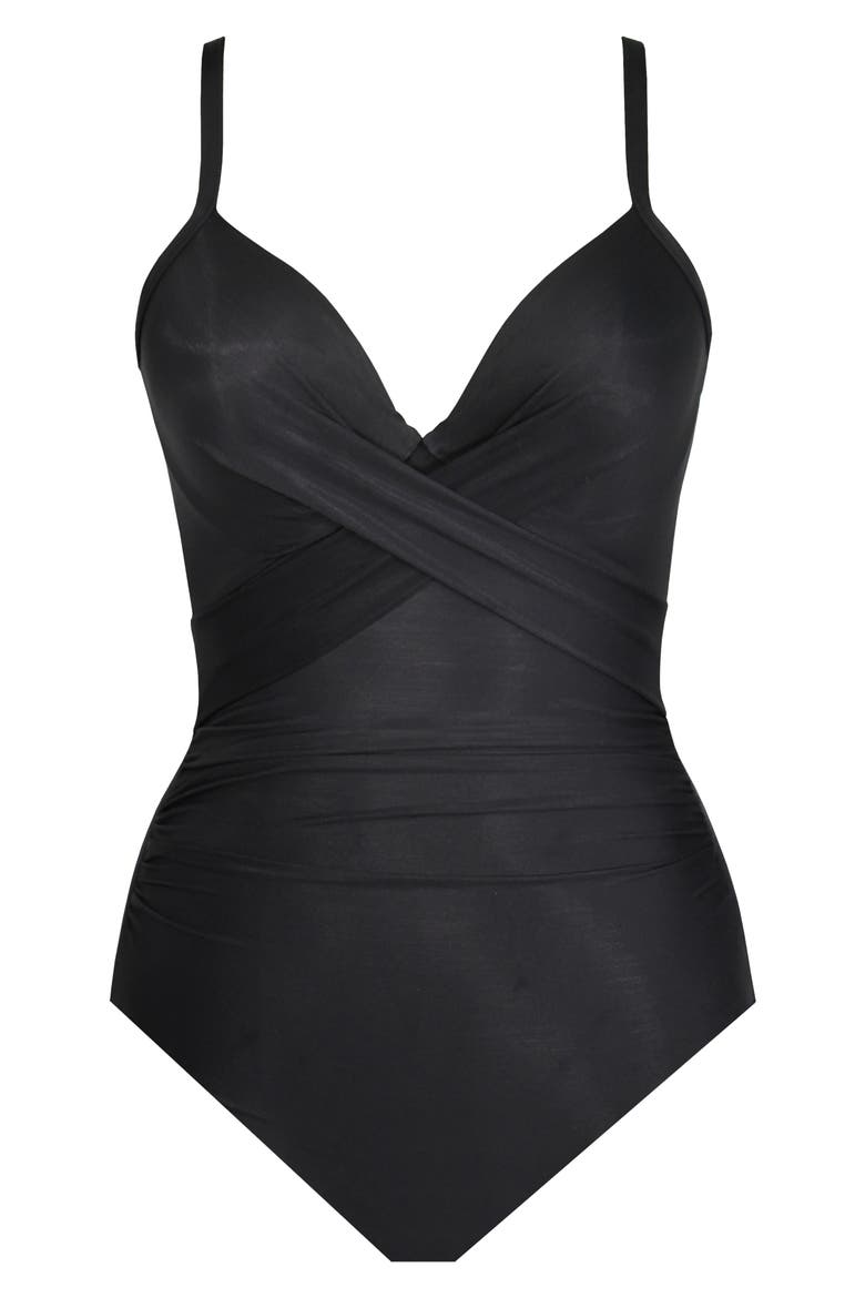 Captivate Rock Solid Strappy One-Piece Swimsuit, Alternate, color, BLACK