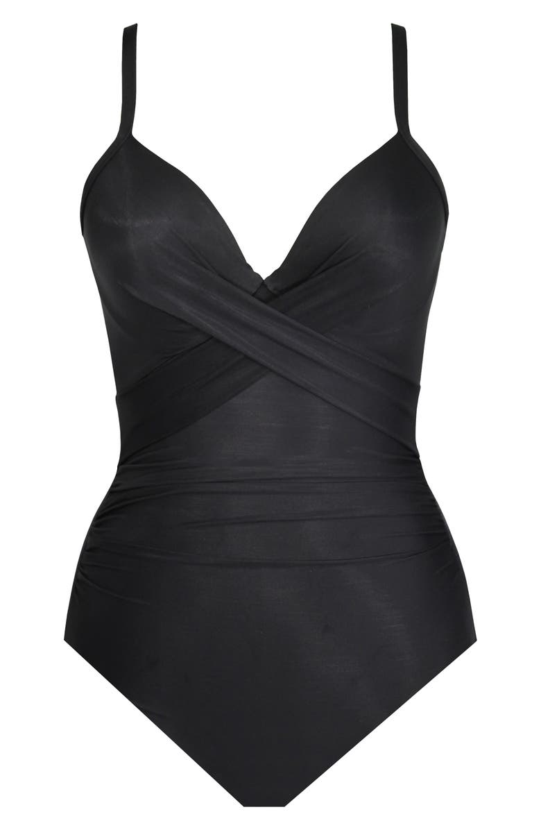 Miraclesuit<sup>®</sup> Captivate Rock Solid Strappy One-Piece Swimsuit, Alternate, color, Black