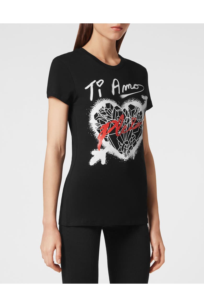 T-Shirt Round Neck Women, Main, color, black
