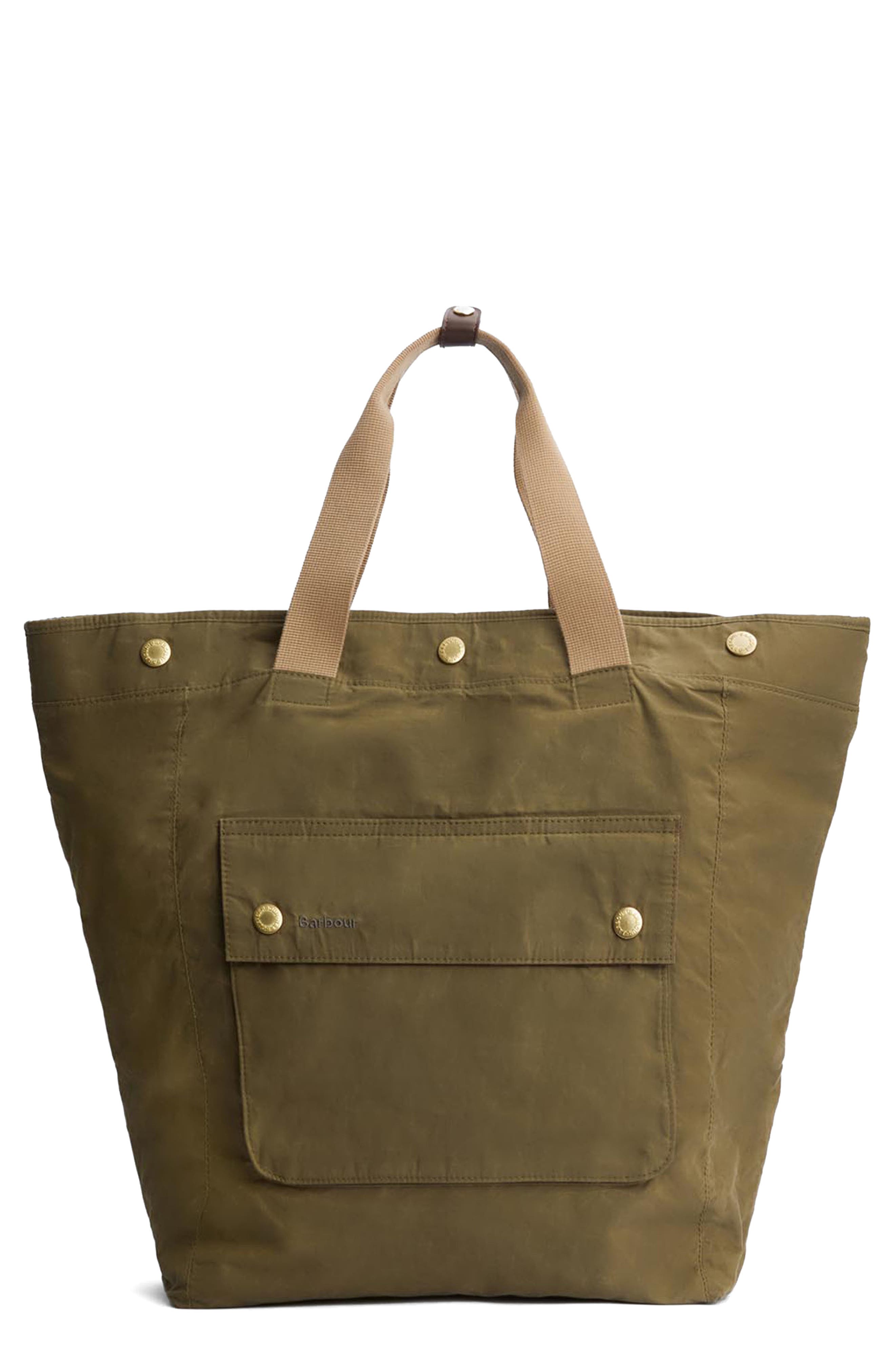 Barbour Transport Cotton Canvas Tote, Main, color, Dusky Green