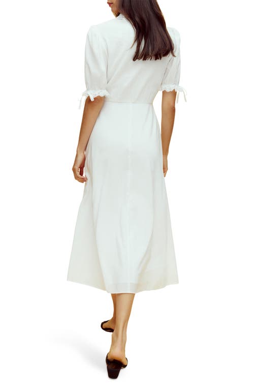 REFORMATION REFORMATION KETRA ORGANIC COTTON BLEND BUTTON-UP MIDI DRESS