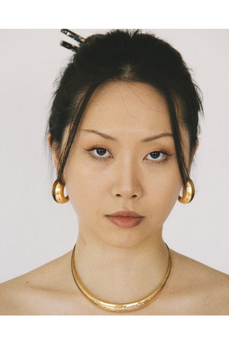 Currents Hoop Earrings, Alternate, color, Gold