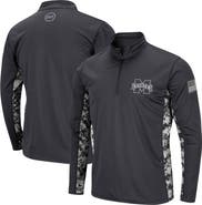 COLOSSEUM Men's Colosseum Charcoal Mississippi State Bulldogs OHT Military Appreciation Digital Camo Lightweight Quarter-Zip Pullover