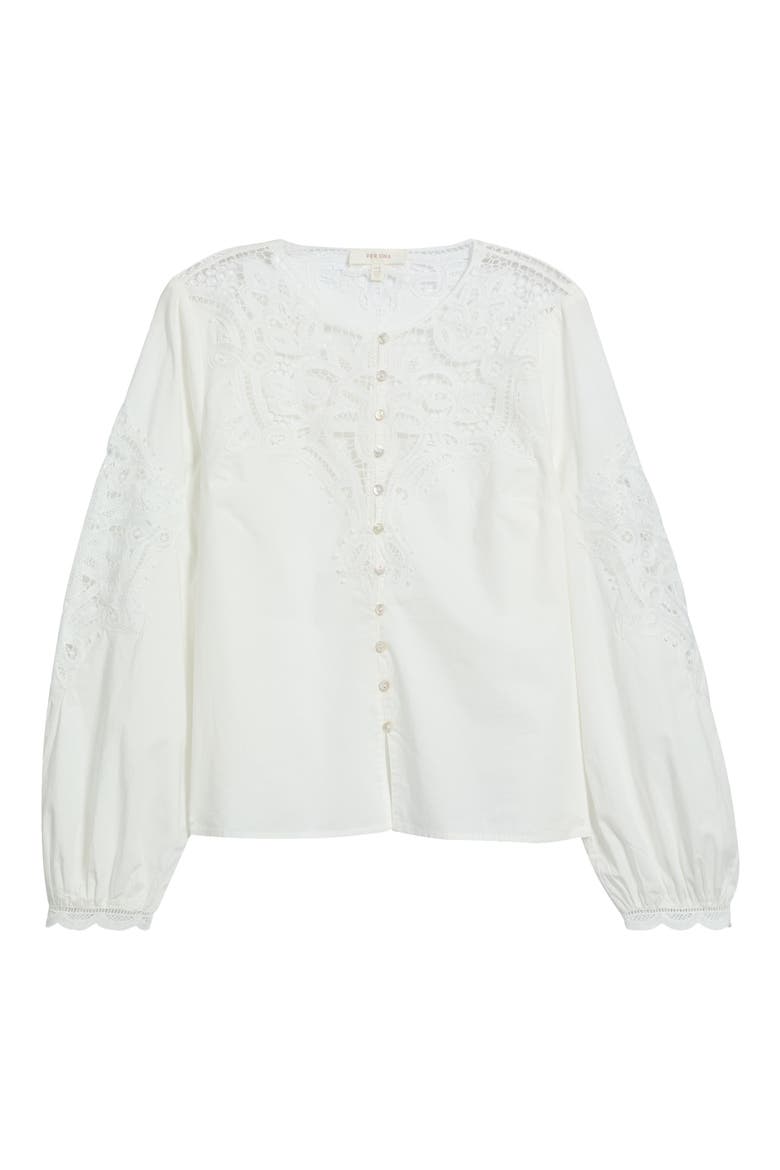 Cotton Cutwork Top, Main, color, SOFT WHITE