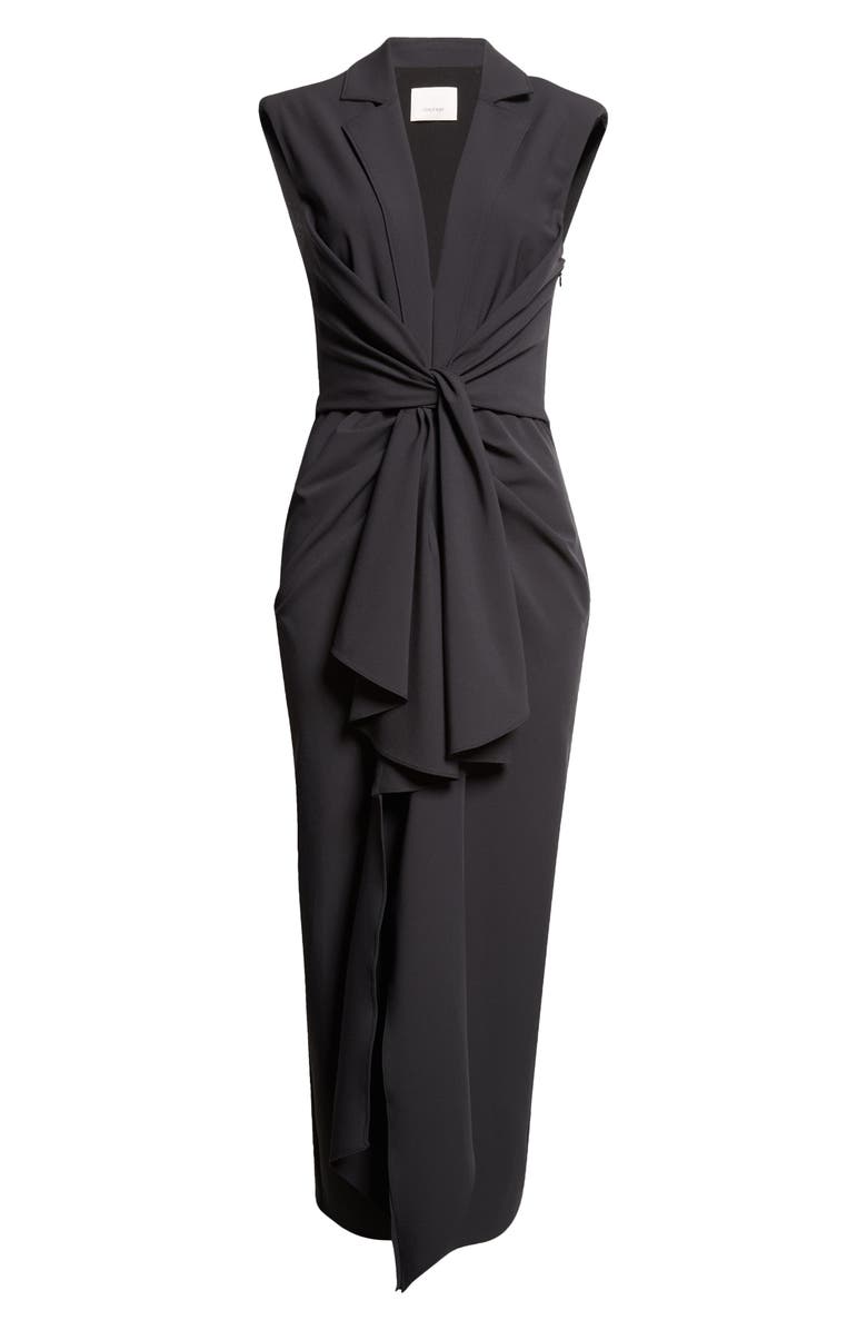 Cinq à Sept Padma Plunge Neck Dress, Alternate, color, Black