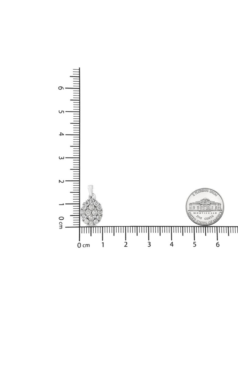 Haus of Brilliance Silver 1 1/2 Cttw Diamond Oval Cluster Pendant Necklace, Alternate, color, White