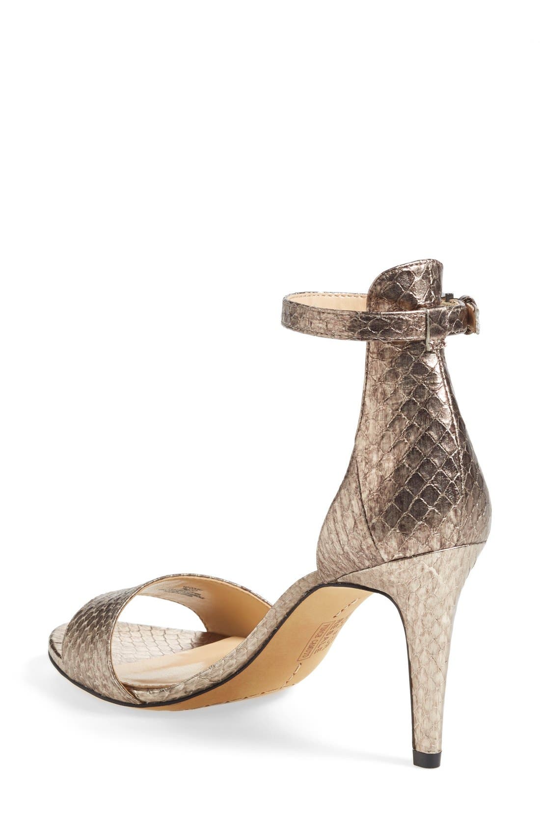 Vince Camuto 'Court' Ankle Strap Sandal, Alternate, color, Silver