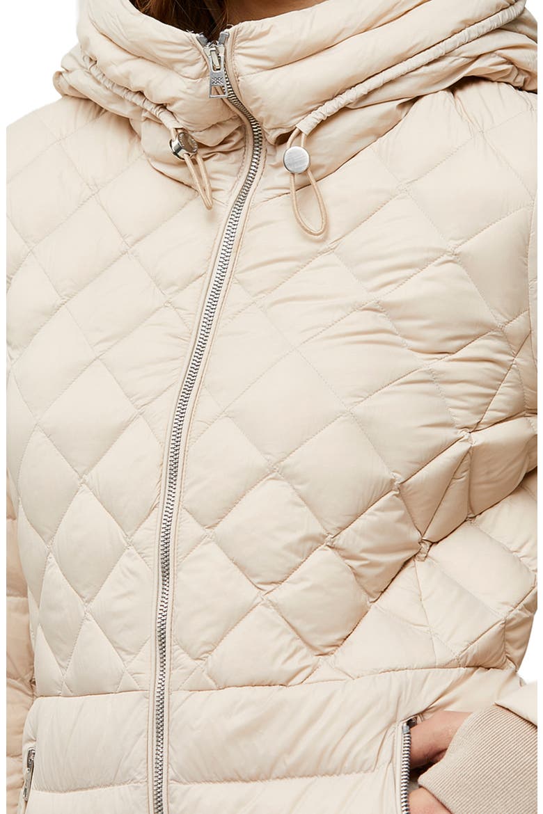 Alyssandra Down Water Repellent Lightweight A-Line Hooded Coat, Alternate, color, PEARL