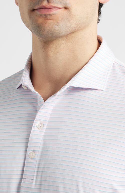 Johnnie-o Rex Stripe Performance Jersey Polo In White