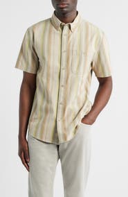 Pendleton Bayside Stripe Short Sleeve Cotton Button-Down Shirt