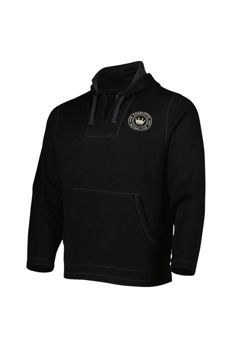 Men's Black Charlotte FC Baja Fleece V-Neck Pullover Hoodie, Alternate, color, Black