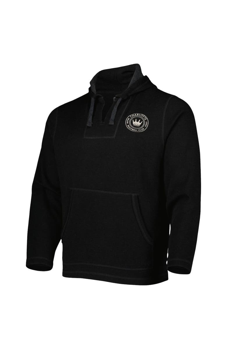 BOXERCRAFT Men's Black Charlotte FC Baja Fleece V-Neck Pullover Hoodie, Alternate, color, Black